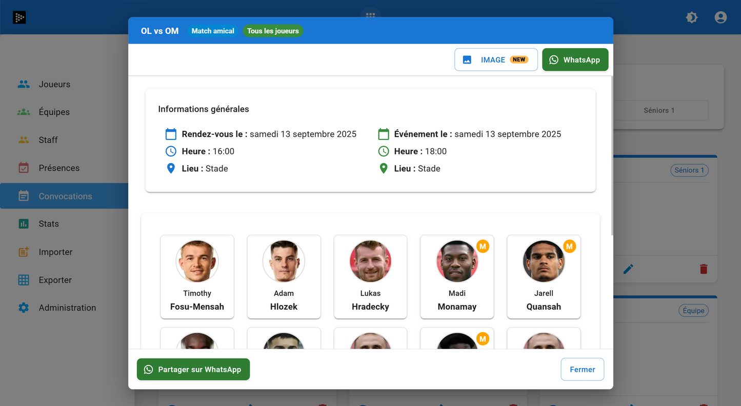 Football Coachs – Effectif